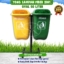 tong sampah fiber 2in1 oval, tempat sampah fiber 2 pilah organik nonorganik, tempat sampah fiber oval 2 pilah 50 liter